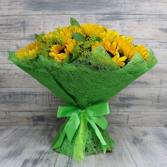 Букет из подсолнухов "Народная мудрость"