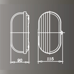 Светильник настенный для подсветки, влагостойкий со стеклянным плафоном и козырьком Е27, 220V, 60W, IP54