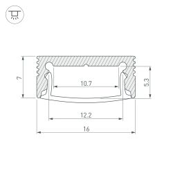 Профиль SL-SLIM-H7-3000 ANOD (Arlight, Алюминий) 036033