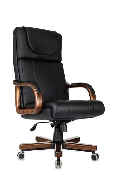 Кресло руководителя Бюрократ T-9933Walnut черный эко.кожа крестов. металл/дерево