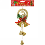 Украшение новогоднее «Колокольчик с оленем» 23 см, золото