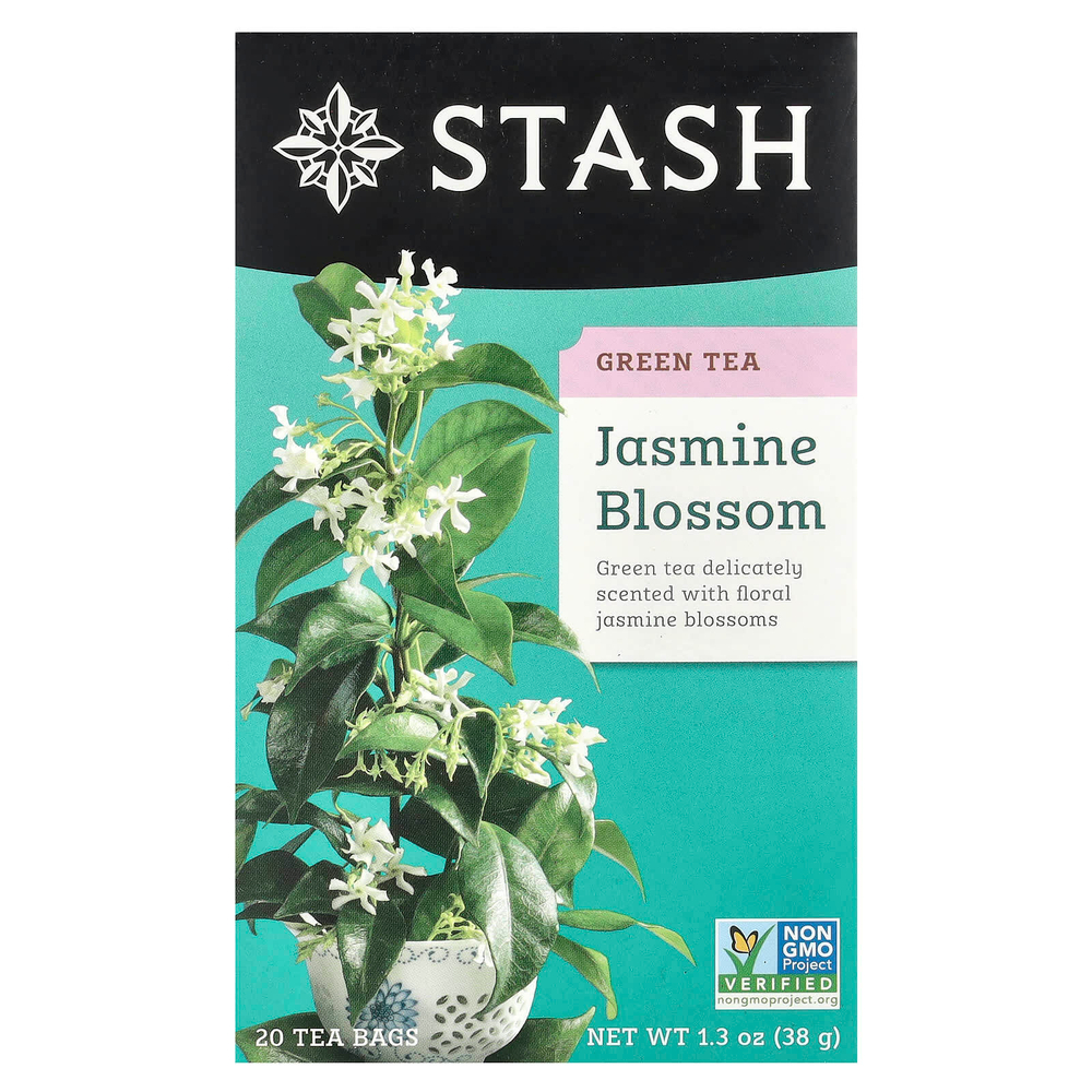 Stash Tea, зеленый чай, цветы жасмина, 20 чайных пакетиков, 38 г (1,3 унции)