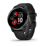 Часы Garmin VENU 2 PLUS черные с серым безелем и силиконовым ремешком, 010-02496-11
