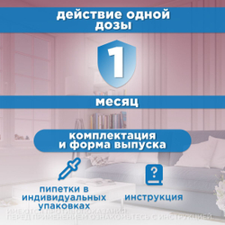 Капли на холку от клещей, блох и гельминтов для щенков и собак крупных пород от 10-20 кг Санакард (Pchelodar), 4 пипетки Фипронил/Ивермектин