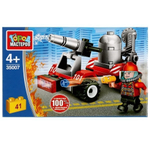 Конструктор пластмассовый 41эл. "Пожарный на машине" коробка 35007-JS (Город мастеров)