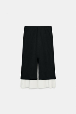 ZARA КОМБИНИРОВАННАЯ ЮБКА — ZW COLLECTION, ЧЕРНЫЙ/БЕЛЫЙ