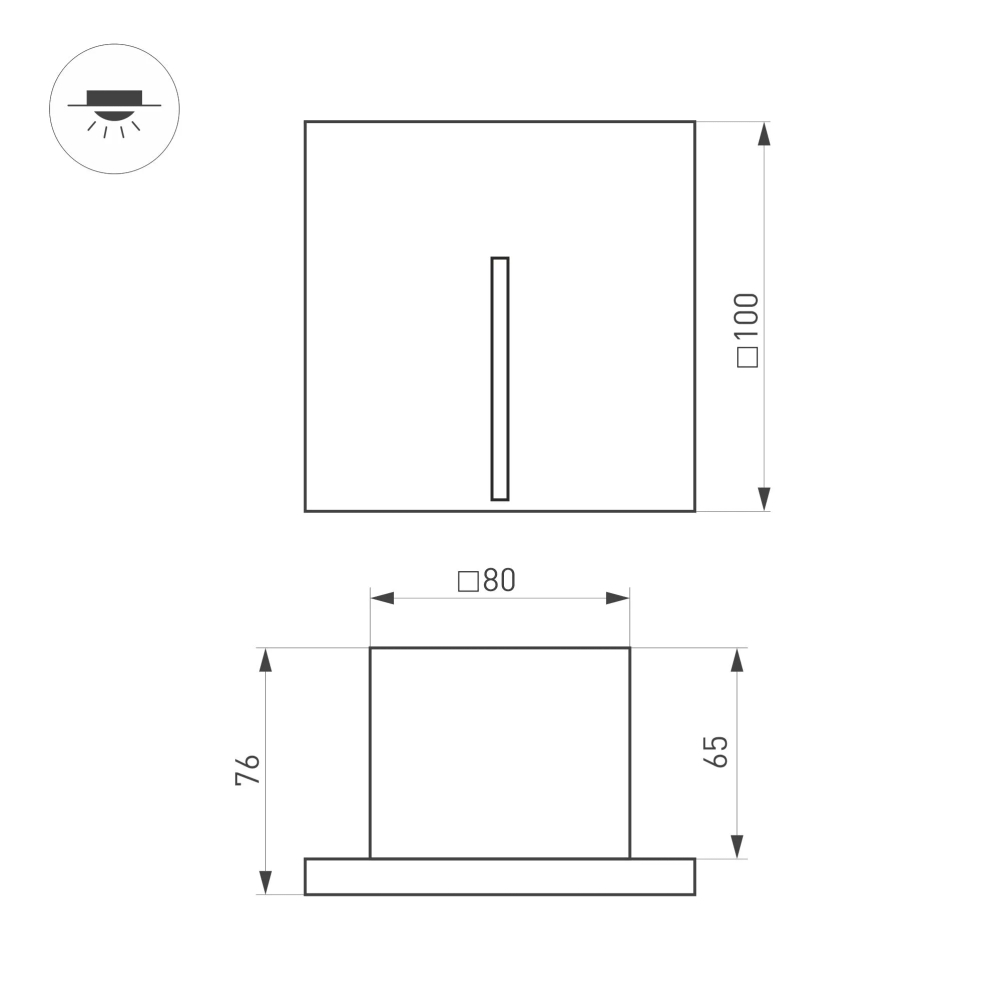 Светильник LT-TIE-S100-3W Warm3000 (RD, 25x45 deg, 230V) (Arlight, IP65 Бетон, 3 года) 051050