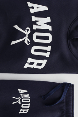 H&M Комплект из толстовки и брюк-джоггеров, темно-синий