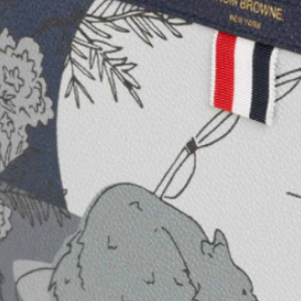 THOM BROWNE· Flat Calfskin Laptop Bag Small Men"s Marine Blue