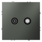 Розетка телевизионная встраиваемая VOLTUM S70 оконечная TV+SAT, (титан)