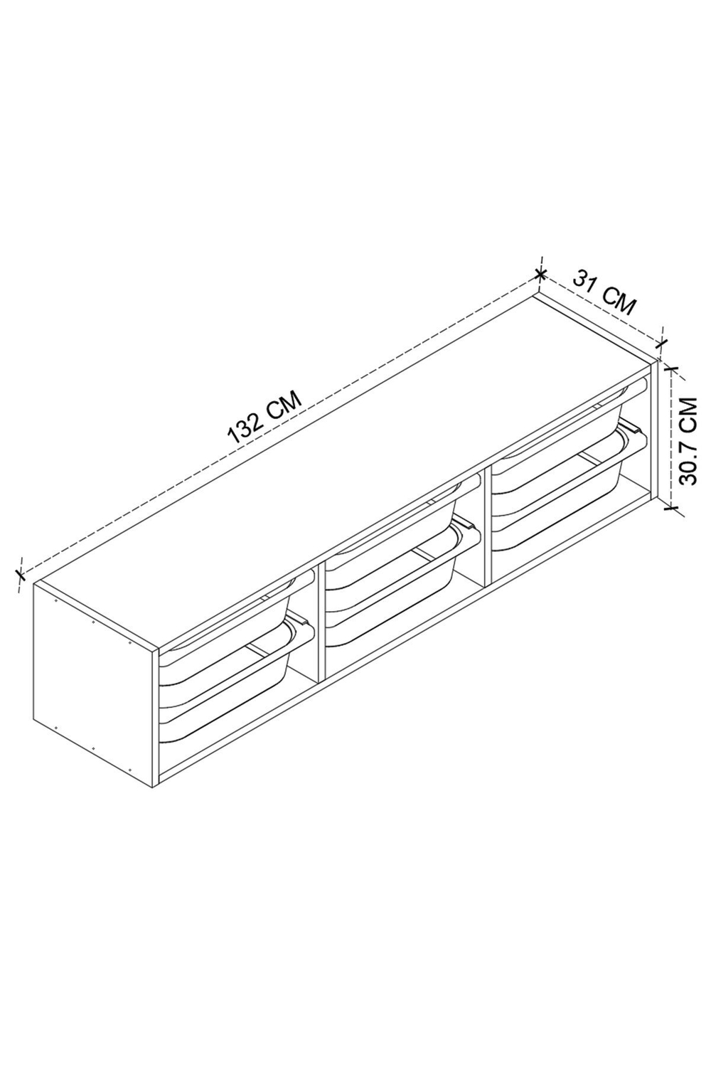 Стеллаж SAHRA подвесной - сосна