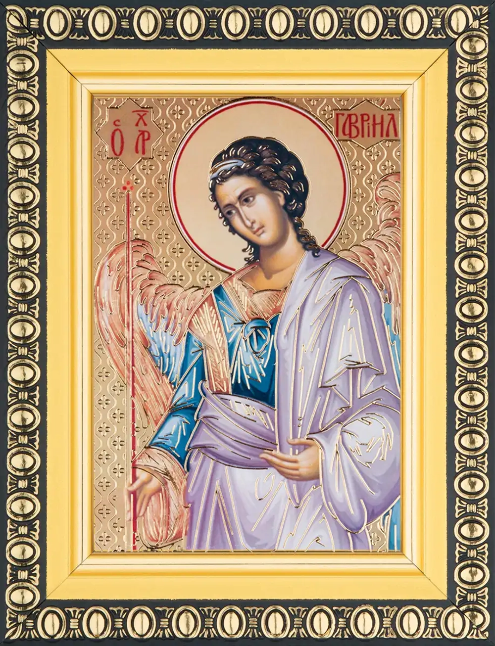 Икона "Архангел Гавриил" 6х9 в раме 8х11