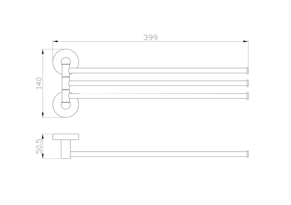 Полотенцедержатель поворотный WONZON & WOGHAND EASY, Хром (WW-8141)