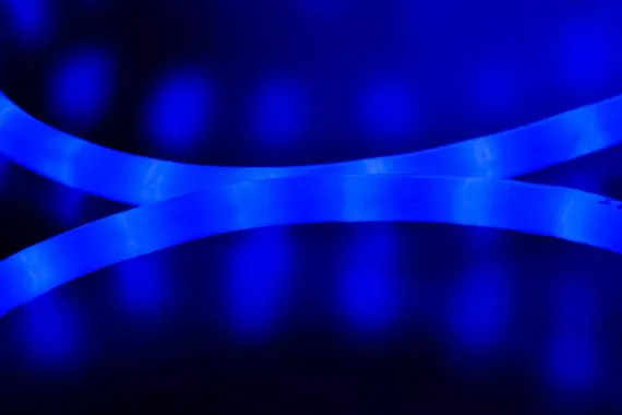 Дюралайт светодиодный 2-х проводной, диаметр 13 мм., 220В, синие LED лампы 36 шт на 1 м., бухта 100 м., матовый, статика, Teamprof (TPF-DL-2WHM-100-240-B)