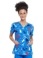 Топ медицинский женский Cherokee CK671, собачки, M