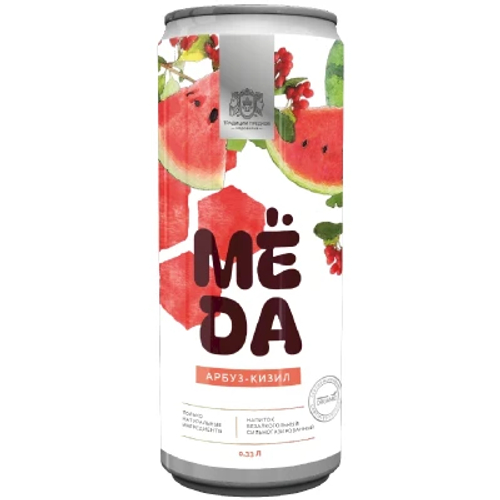 Напиток б/а сильногазированный "Мёда" Арбуз-Кизил 330мл