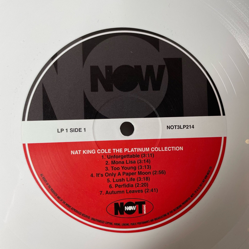 Винтажная виниловая пластинка LP Nat King Cole The Platinum Collection (EU 2017) (Белый Винил)