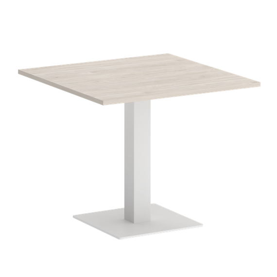 Home Office Стол квадратный VR.SP-5-90.2 Денвер Светлый/Металл Белый 900*900*753