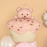 Шар (29''/74 см) Фигура, Кексик с медвежонком, Розовый, Сатин, 1 шт.