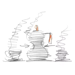 Alessi - Алюминиевая Турка кофеварка  Pulcina на 6 чашек. (индукция) / артикул   MDL02/6RFM  / GTIN 8003299412679