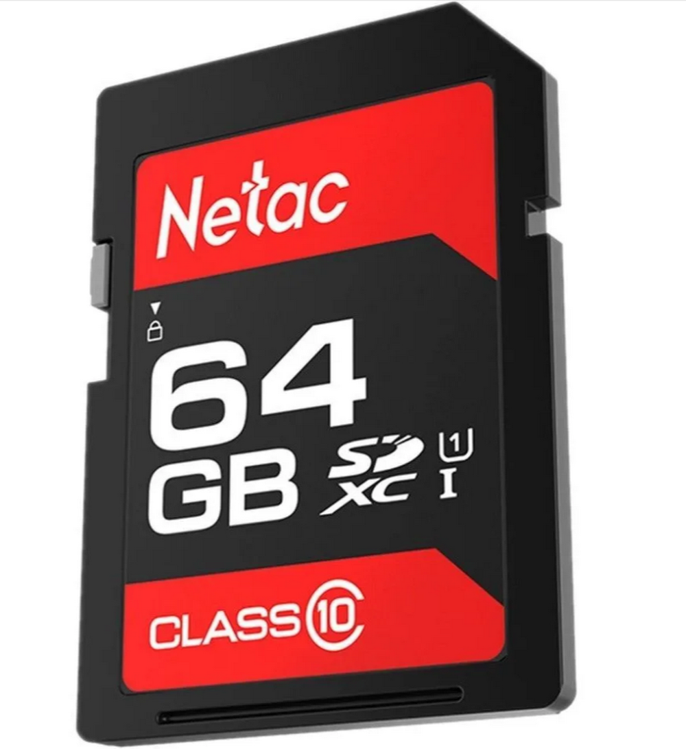 Карта памяти SDXC 64GB  Class10 (100MB/s) Netac