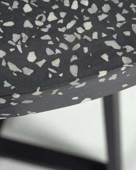 Стол Tella, Ø70 см, черный терраццо