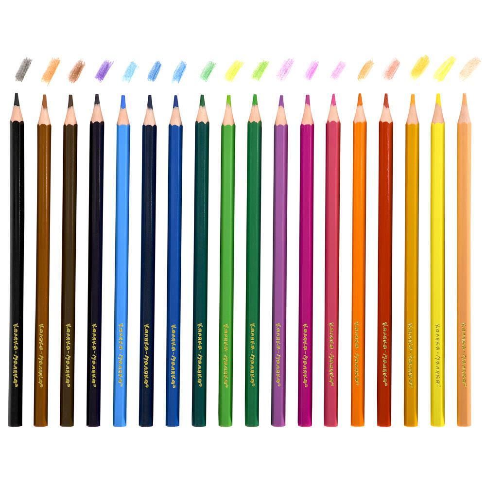 Набор карандашей 18цв. шестигран., корп.пластик, карт.уп. (Каляка-Маляка)