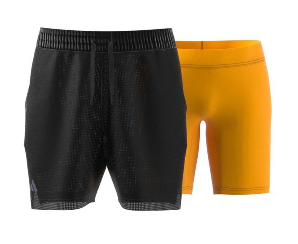 Мужские теннисные шорты Adidas Tennis Heat.Rdy Shorts And Inner Shorts Set - black/spark orange