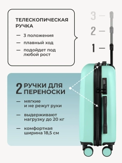 Чемодан Bonle размер S Мятный