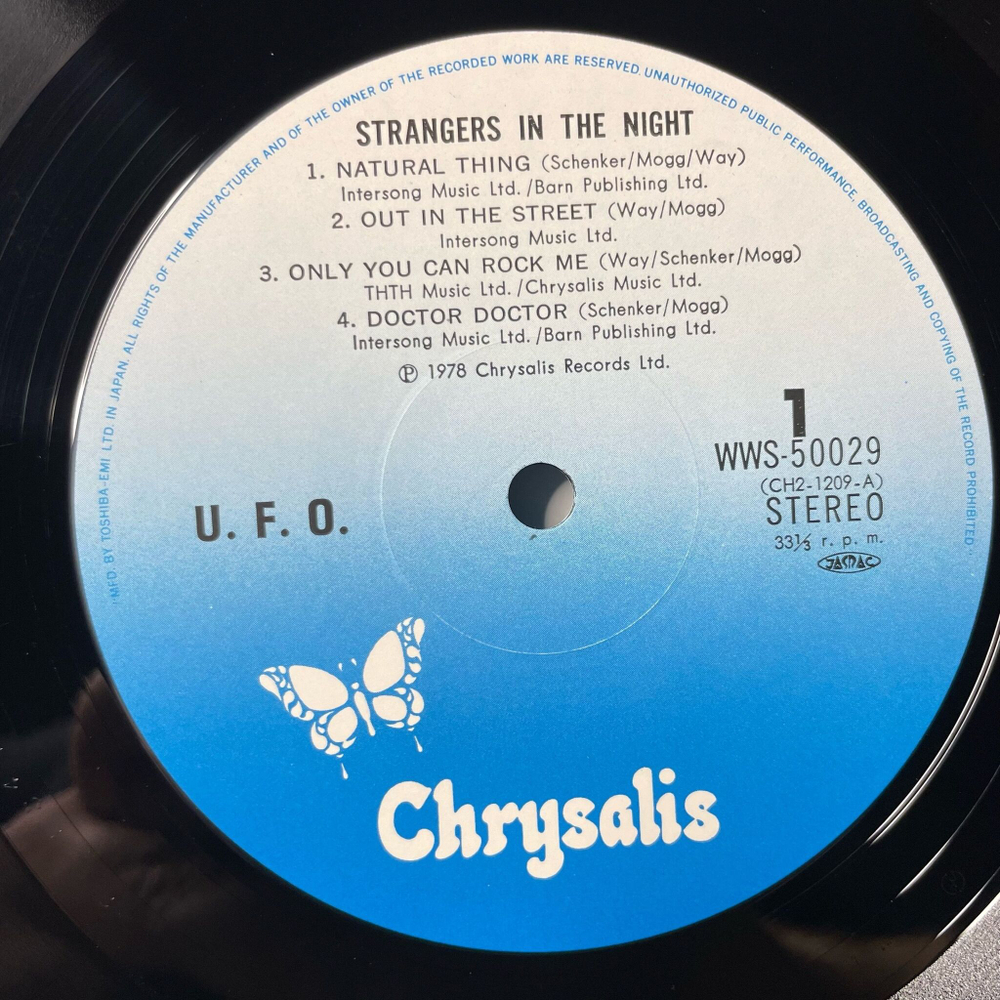 Винтажная виниловая пластинка LP UFO Strangers In The Night (Japan 1979) (Obi) Out In The Street