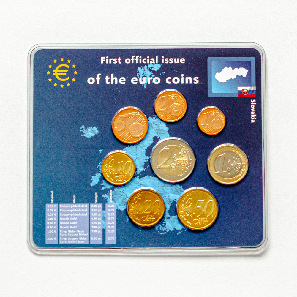 Slovakia 2009 Year Set: First Official Issue of the Euro Coins