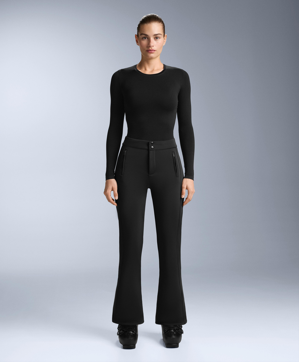 Oysho Бесшовная термофутболка базового слоя с длинными рукавами, черный