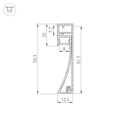 Профиль PLINTUS-H54-2000 WHITE (Arlight, Алюминий) 045434