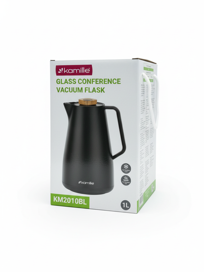 Термос-кувшин 1000 мл. со стеклянной колбой Kamille KM2010BL пластиковый корпус