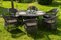 "Эспрессо–150 S" обеденная группа плетеная, цвет графит