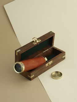 Nautical Подзорная труба в деревянном футляре