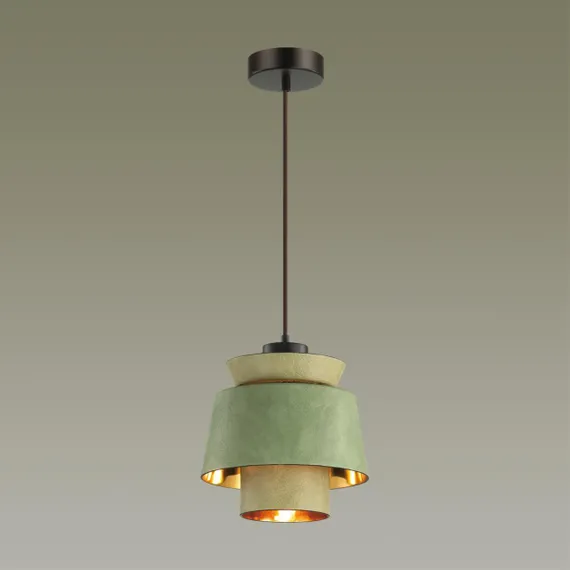 4992/1A PENDANT ODL23 521 зеленый/золотой/металл/экокожа Подвес E27 60W KRESSA