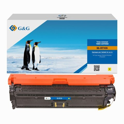 Картридж G&G, аналог HP CE742A (307A) для LaserJet CP5220/CP5221/CP5223/CP5225/CP5229 желтый (7.3k)