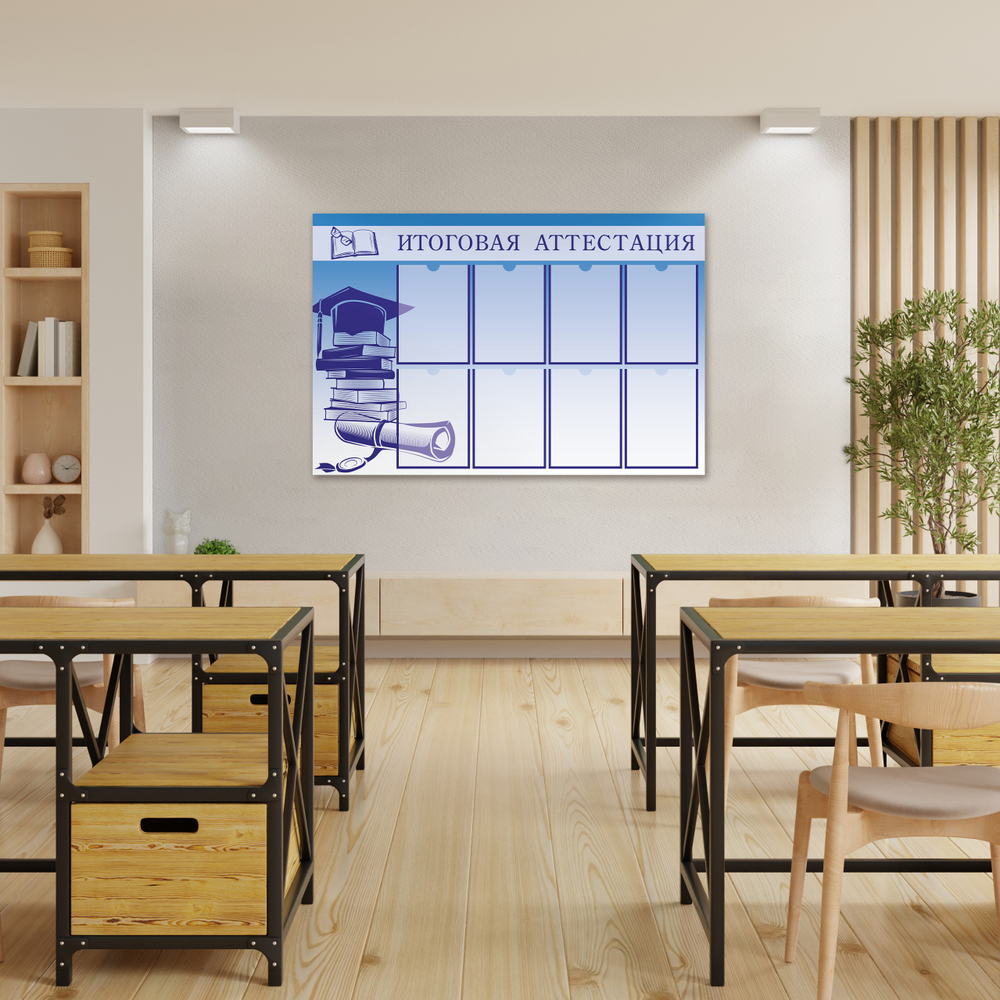Стенд Итоговая аттестация с карманами А4 1500001090
