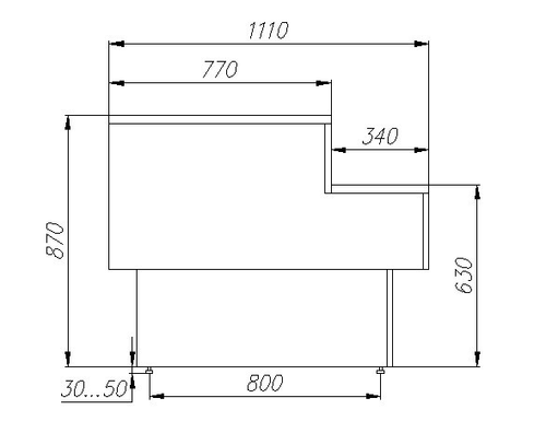 Неохлаждаемый прилавок CARBOMA П-1,25 BAVARIA 2 (GC110 N 1,25-7)