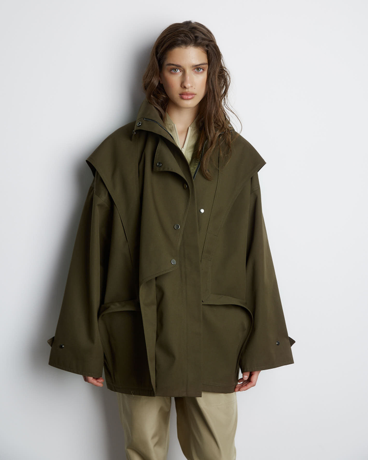 Тренч на молнии из хлопка Берберри хаки
