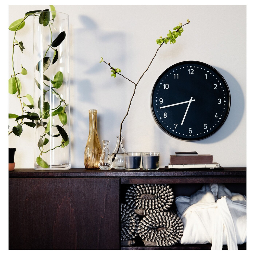 IKEA BONDIS  (ИКЕА БОНДИС)  -  Настенные часы, черные, 38 см