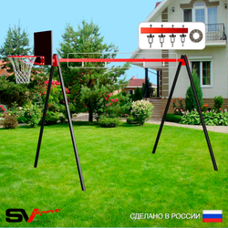 Уличные качели Sv Sport УК160КП2 (3.0м/Щит баскет/Подвесы на подш 2к)
