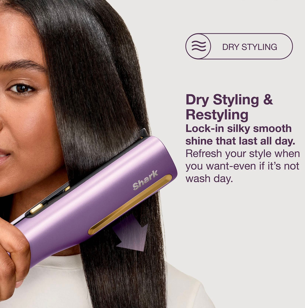 Shark SilkiPro Straight HT401UKPU выпрямитель для волос, фен-стайлер 2-в-1 Wet-to-Dry, профессиональный прибор для укладки волос, керамический выпрямитель