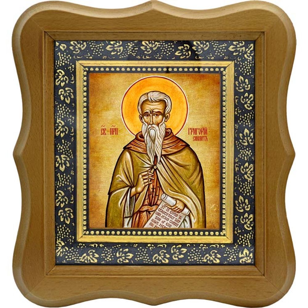 Григорий Синаит преподобный. Икона на холсте.