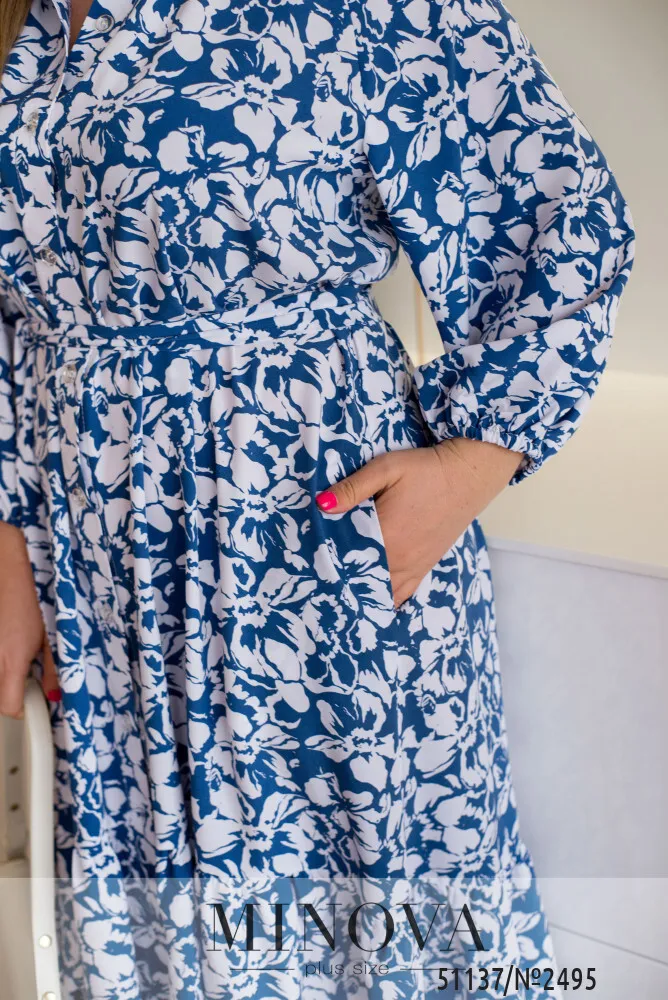 Платье 2495-джинс Minova