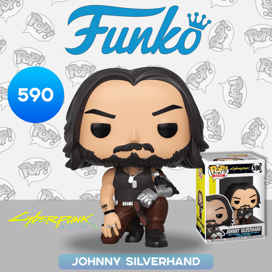 Фигурка Funko POP! Games Cyberpunk 2077 Johnny Silverhand (crouch) (590) 47161 / Фигурка в виде персонажа игры "Cyberpunk 2077", Джонни Сильверхенд