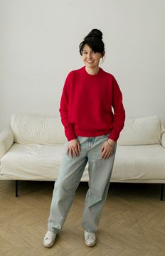 Джемпер Л.Т., 100% шерсть ягнёнка, цвет драконий фрукт.