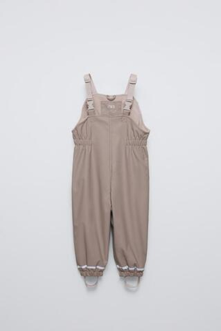 ZARA ПРОРЕЗИНЕННЫЙ КОМБИНЕЗОН WATER RESISTANT, СЕРОВАТО-КОРИЧНЕВЫЙ