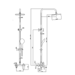 Душевая колонна Azario ARIZONA со смесителем для ванны, с поворотным изливом, круглая, хром (AZ-20R)